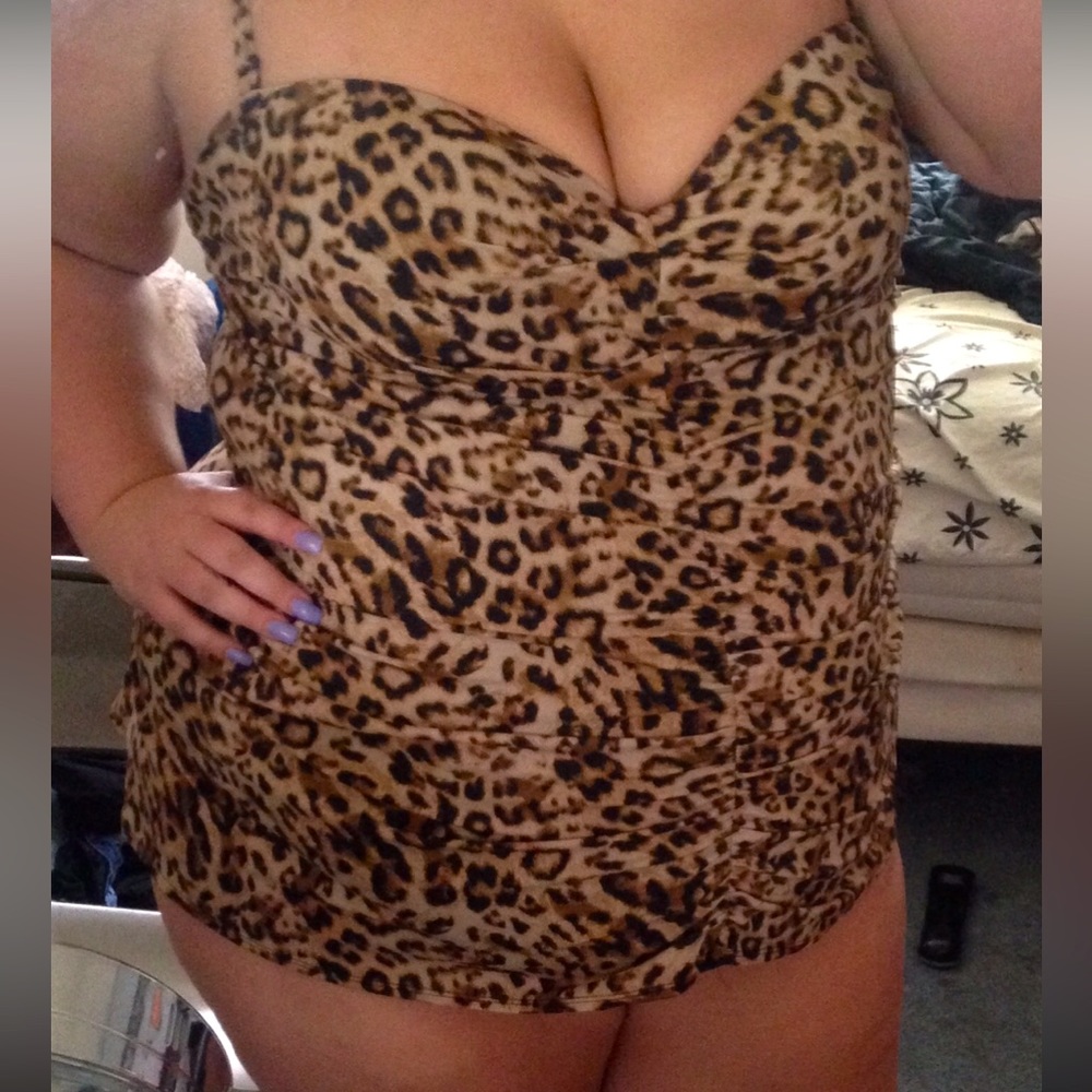 Torrid cheetah one piece swim dress